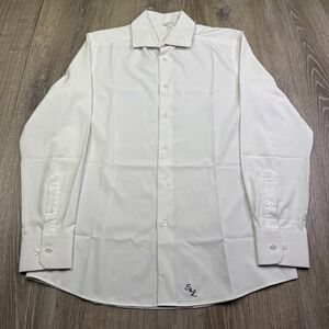 State & Liberty Mens White Classic Slim Fit Long Sleeve Dress Shirt Size 40